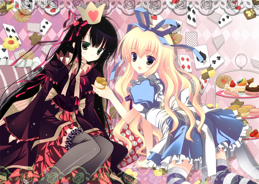 alice in wonderland queen of hearts anime girls HD Wallpaper