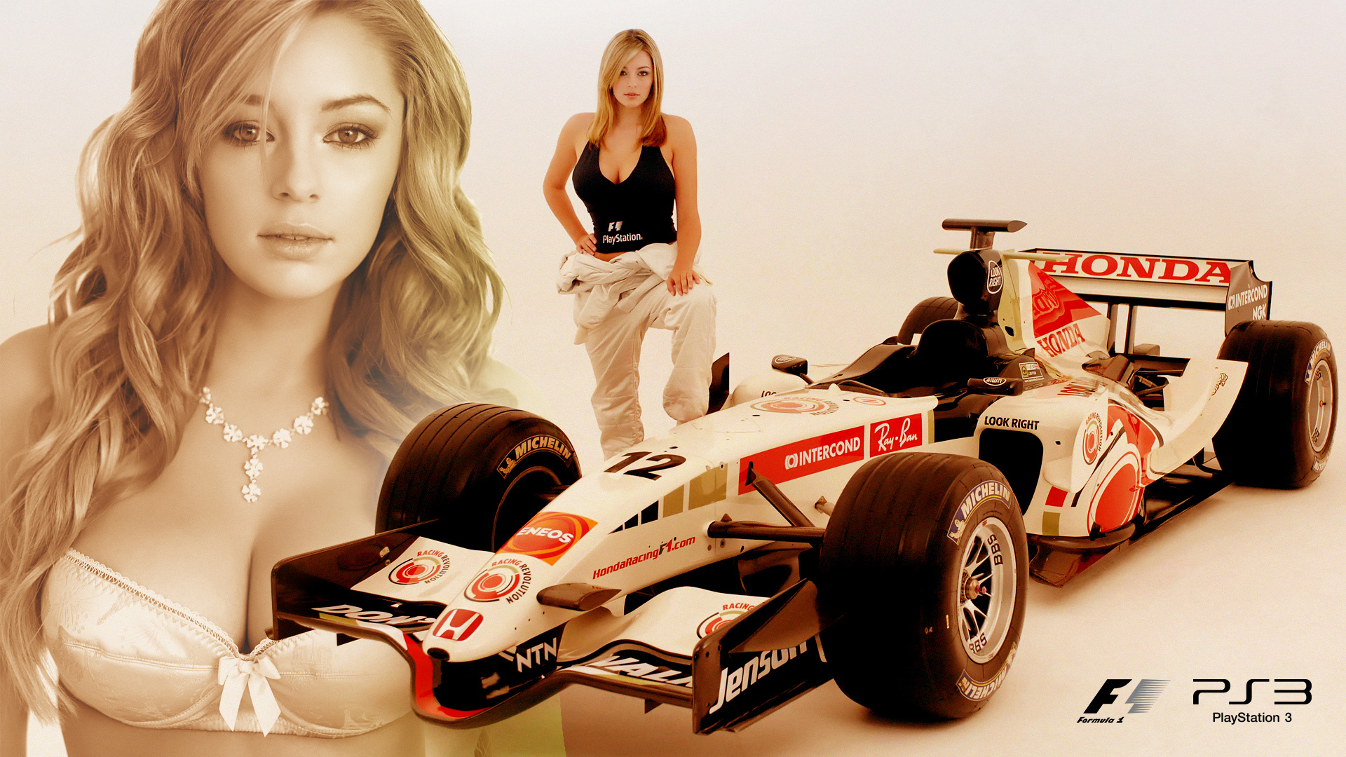 Formula  Models on Blondes Women Honda Cars Bra Models Formula One Hd Wallpaper   Girls