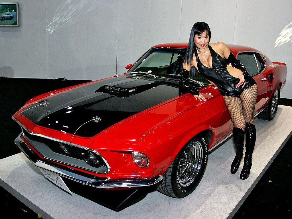  Wallpaper  Desktop on Cars Ford Mustang Girls With 1969 Car Hd Wallpaper   Girls   461855