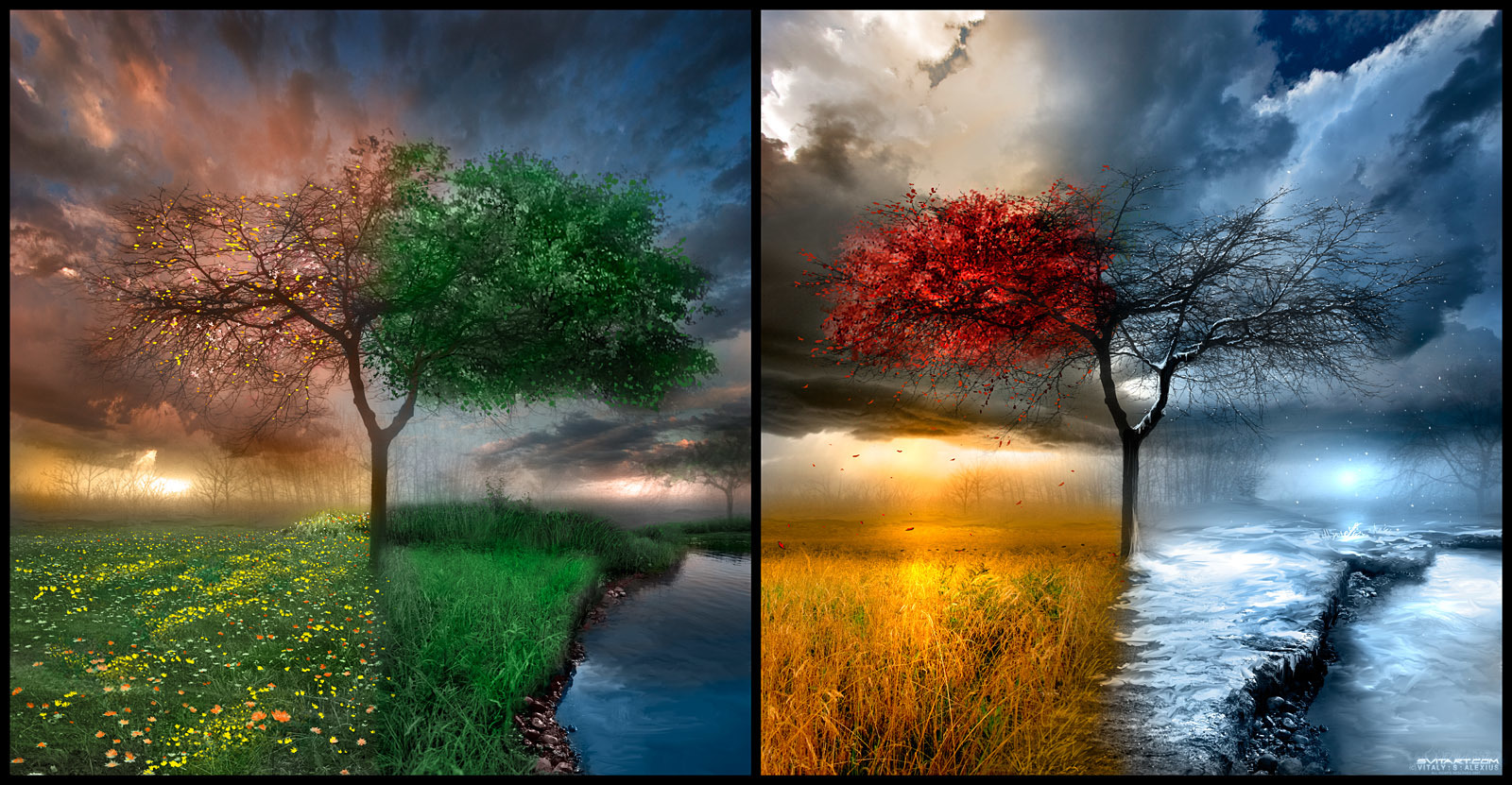 Fall Wallpaper on Clouds Winter Snow Trees Autumn Artistic Flowers River Seasons Summer