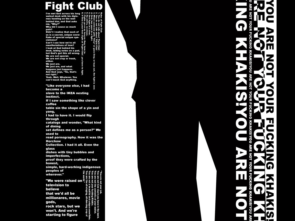 Fight Club Quotes Wallpaper fight club quotes desktop 1152x864 wallpaper 347918 Fight Club Quotes Wallpaper