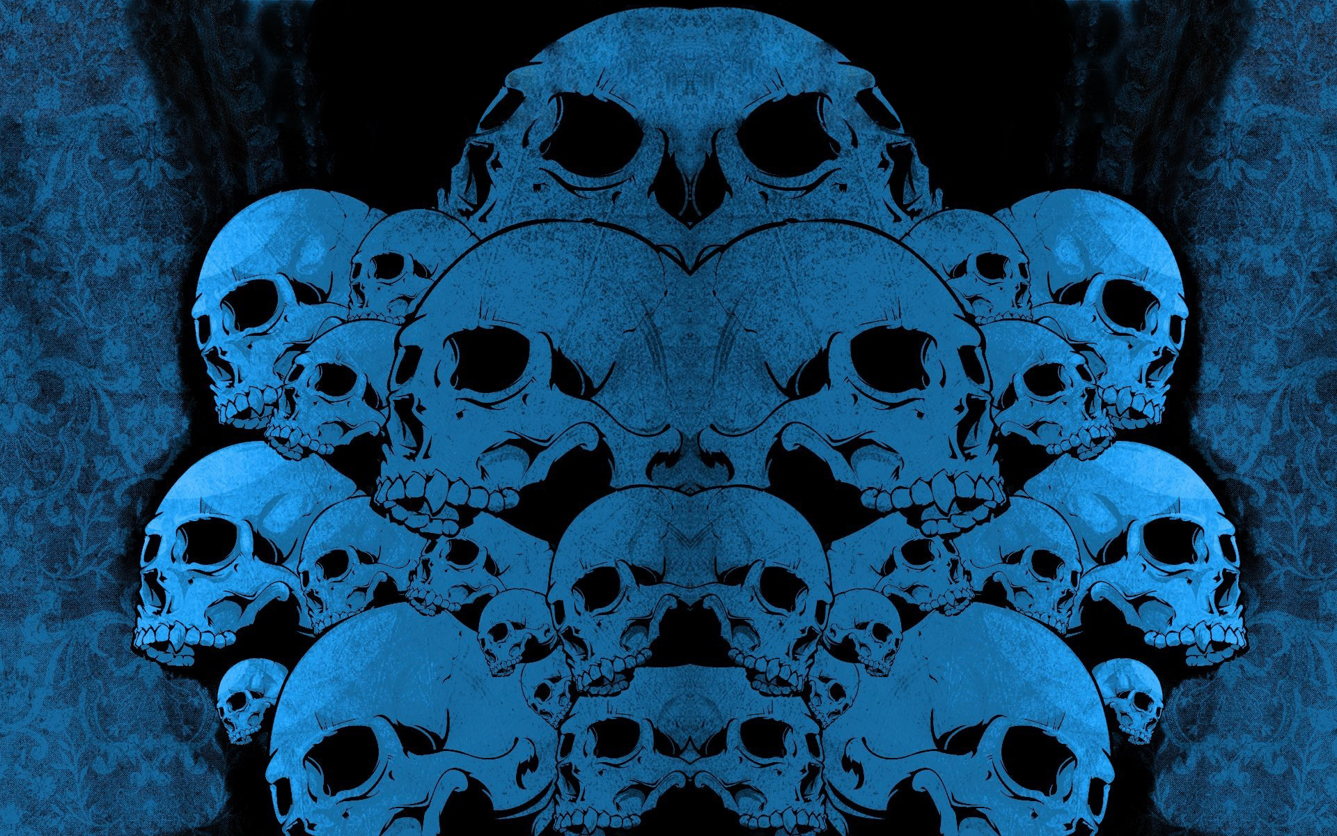 blue skulls wallpaper