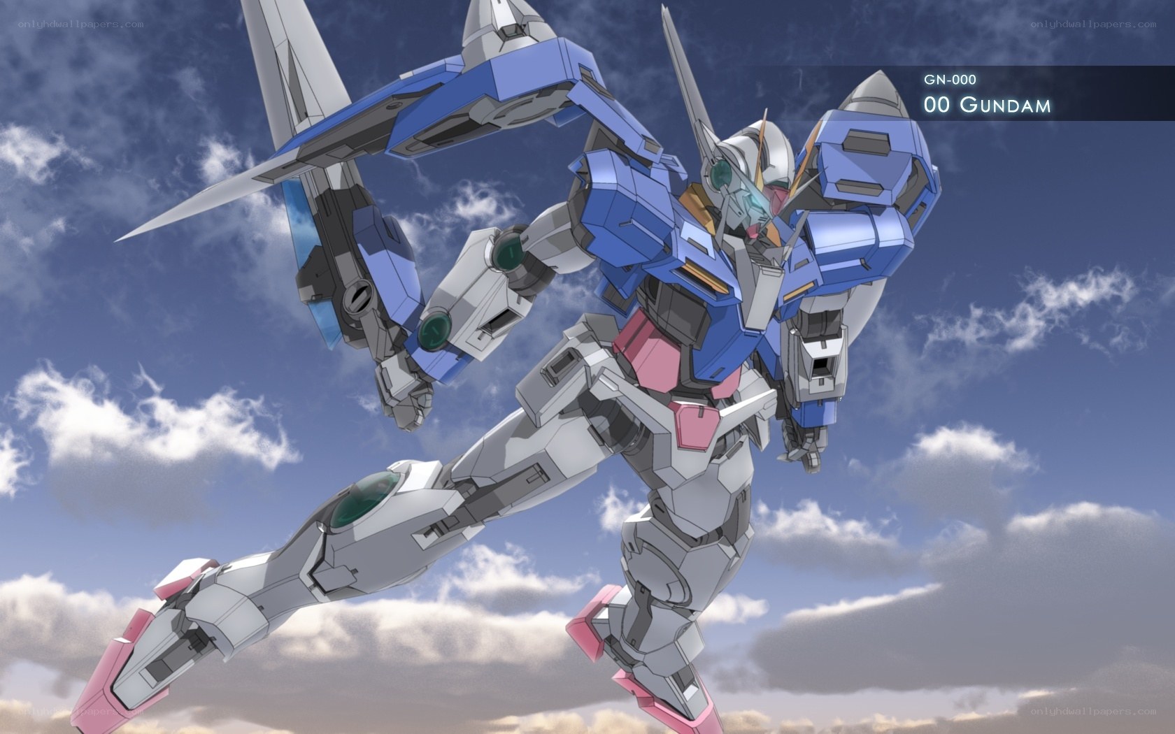 00 Gundam in flight