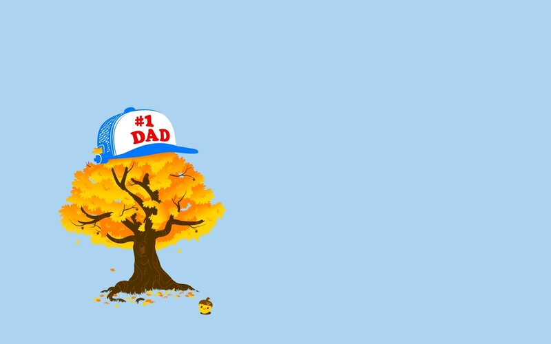 #1 Dad tree illustration