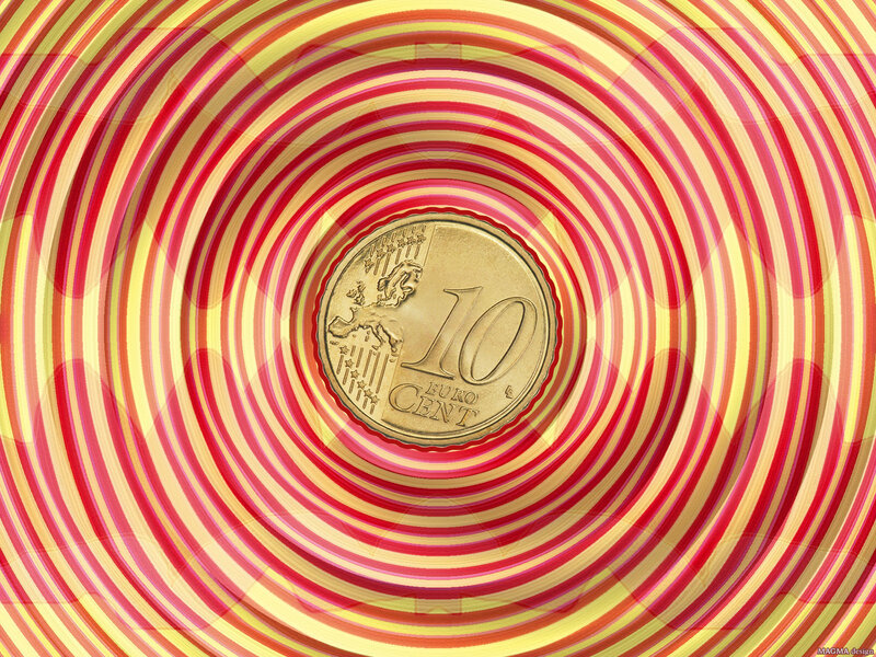 10 Euro Cent coin with spiral pattern