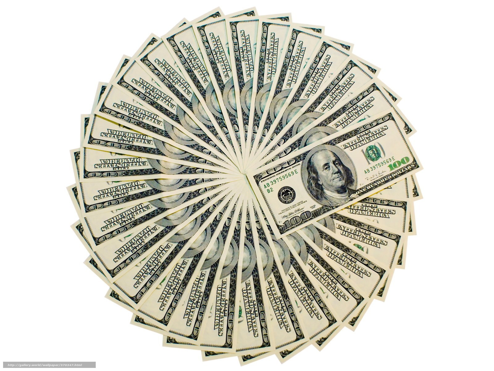 100 dollar bills in fan shape