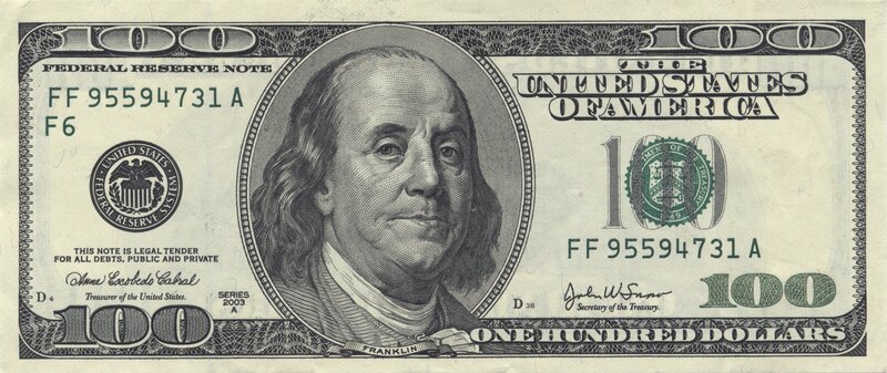 100 US Dollar Bill
