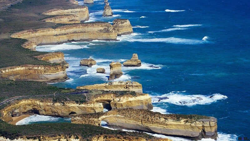 12 Apostles Rock Formations — Blue, Dramatic, Afternoon