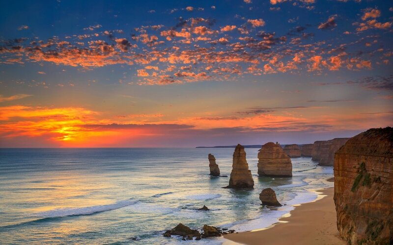 12 Apostles Rock Formations — Orange, Dramatic