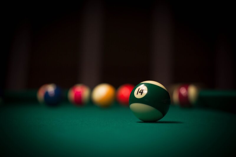 14 ball on pool table