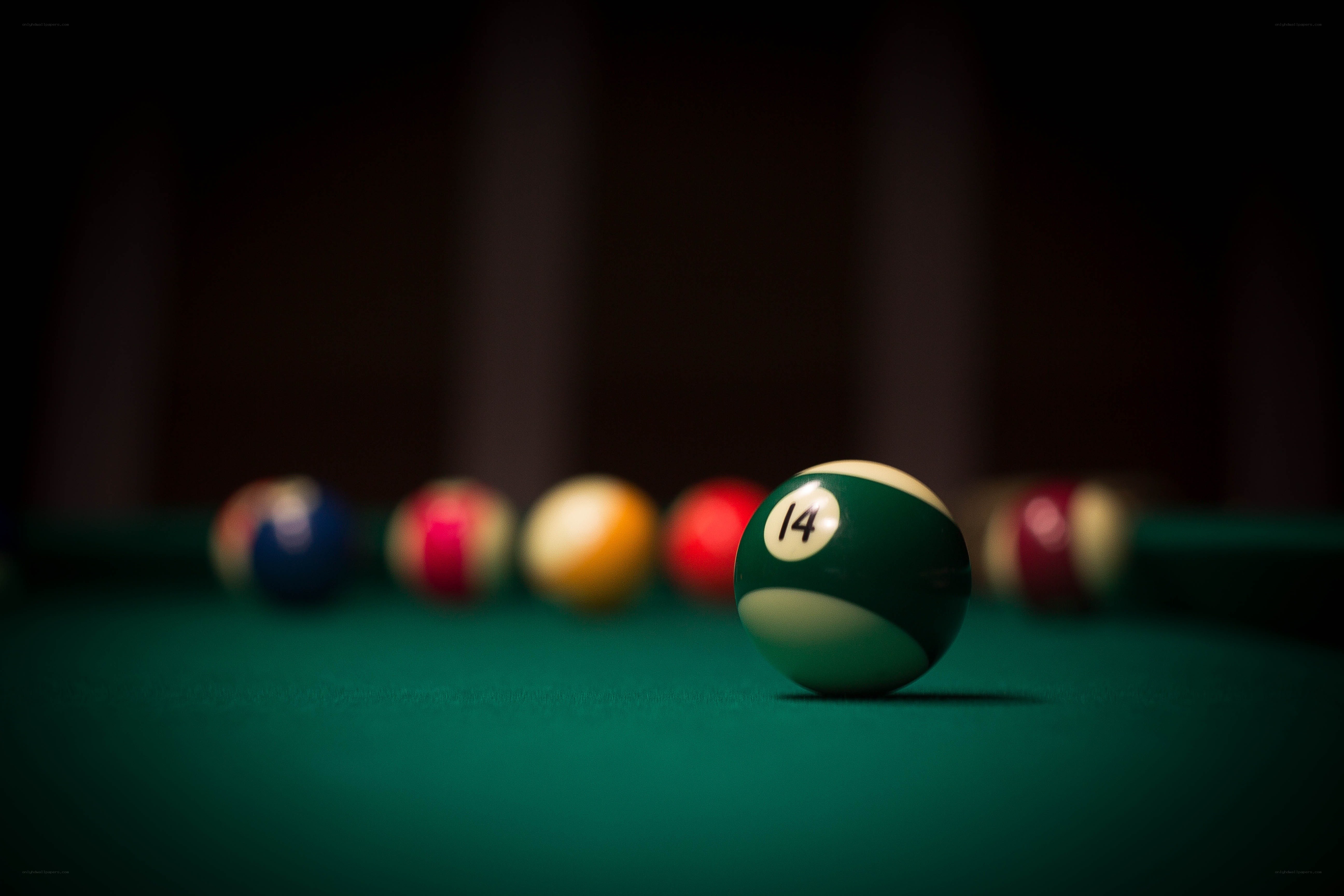 14 ball on pool table