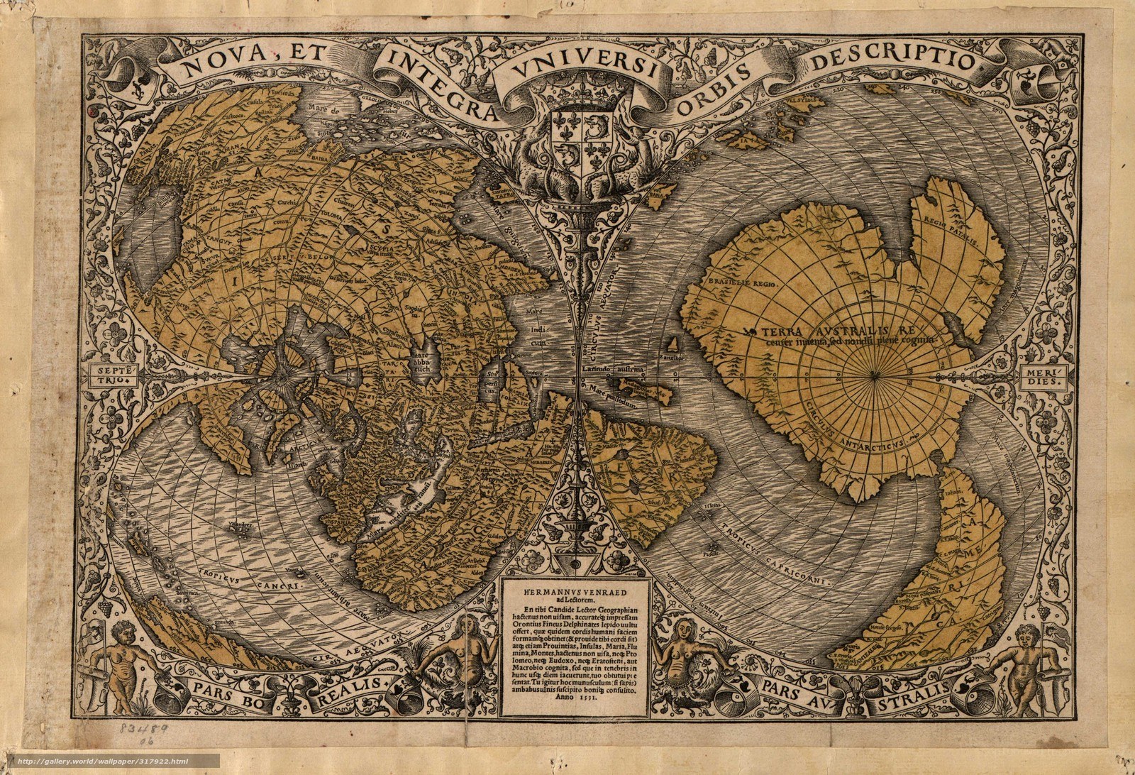 1595 world map by Hondius