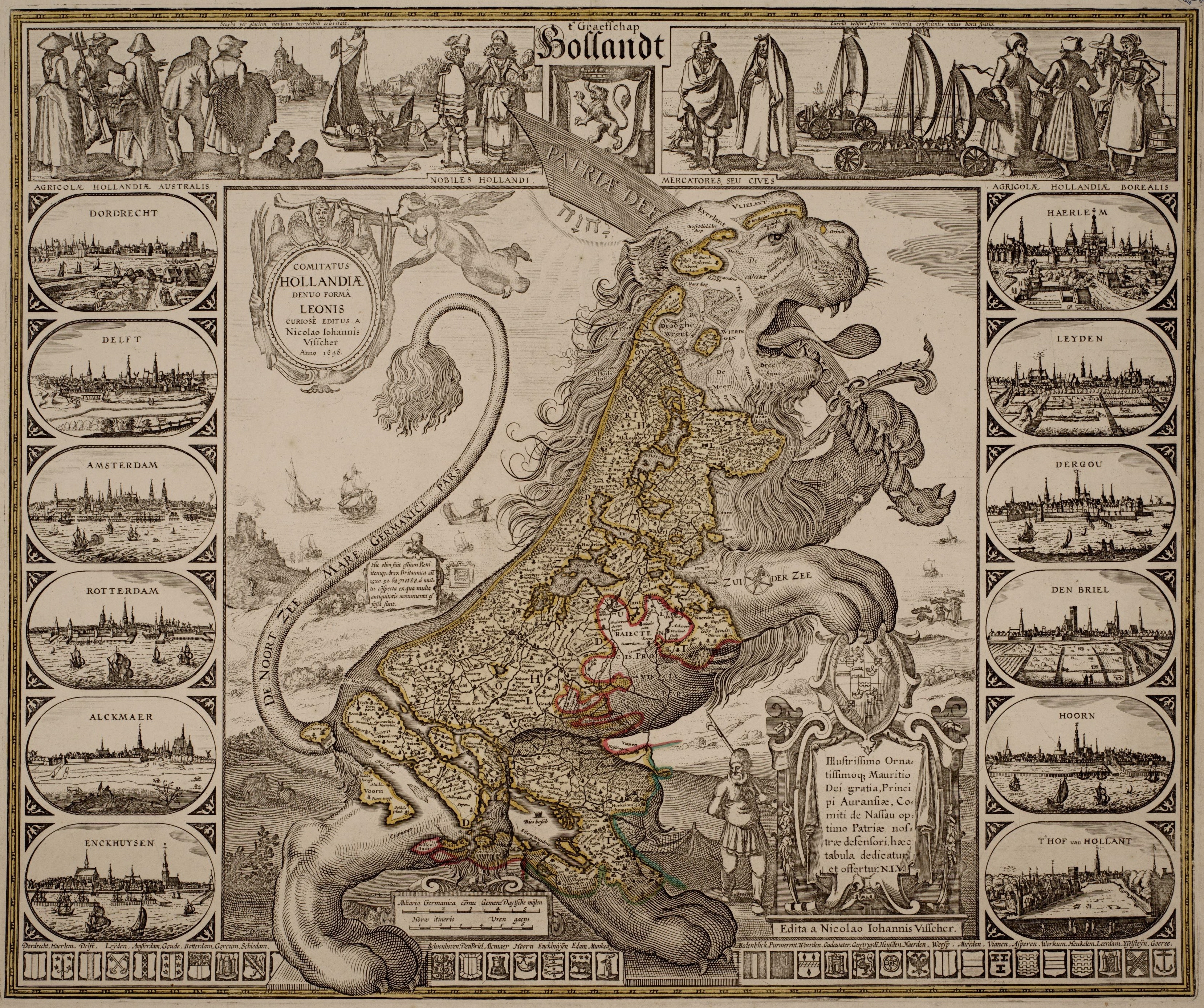 1658 Dutch Lion Map
