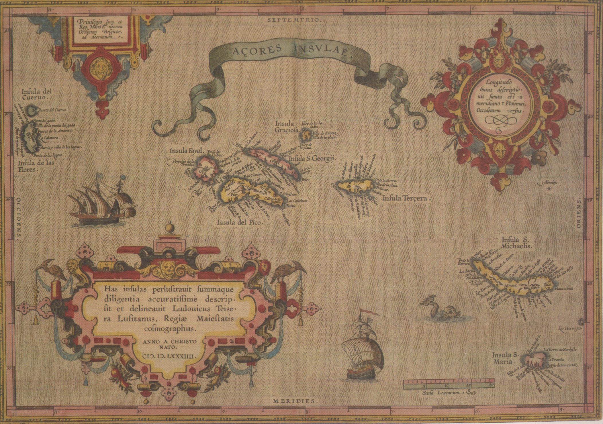 16th-century Azores map