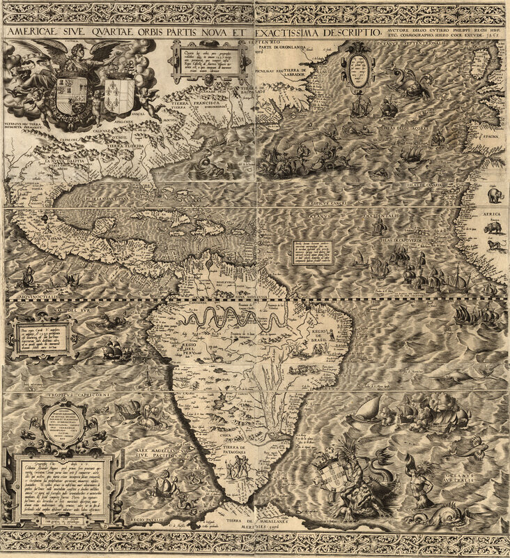16th-century map of the Americas