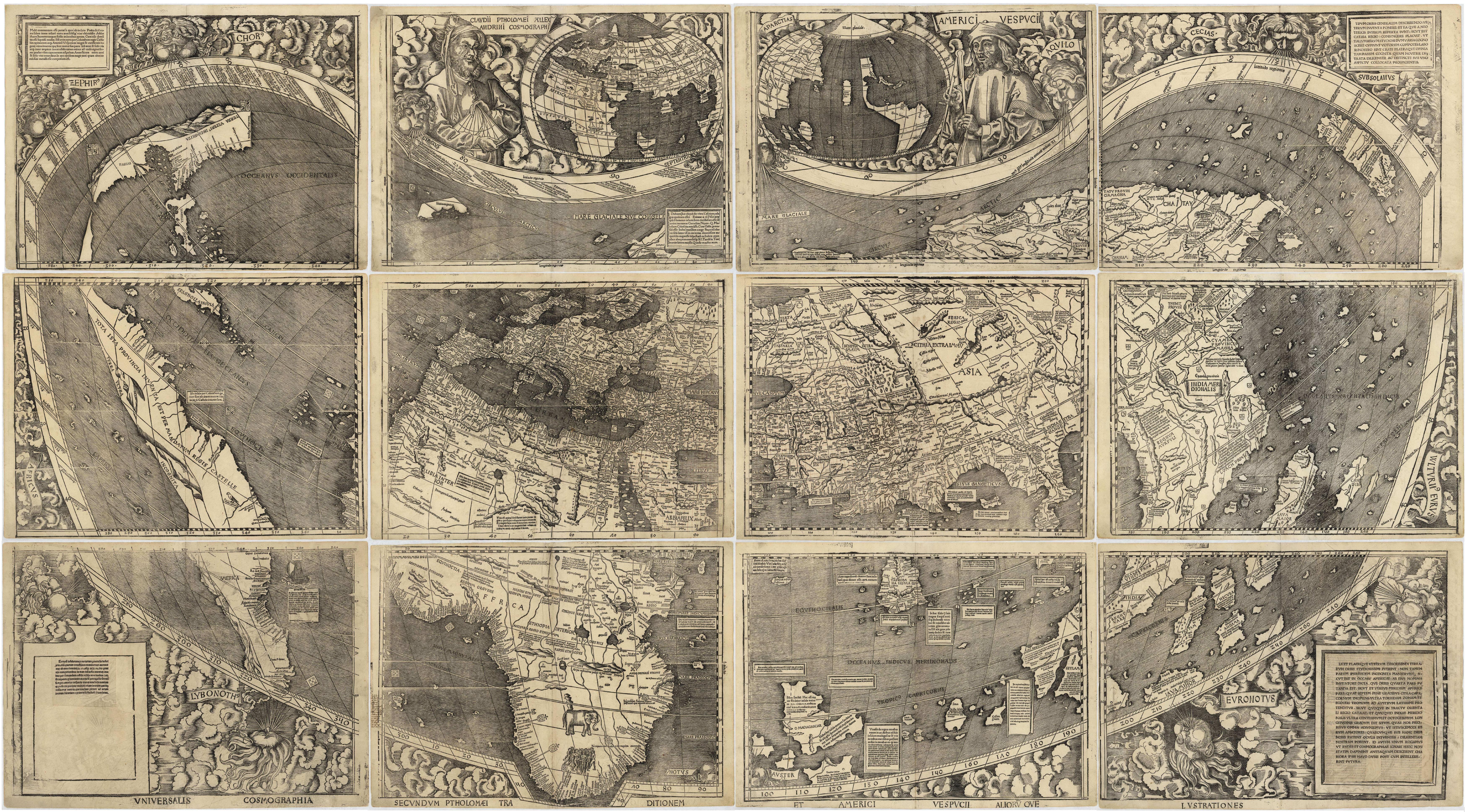 16th-century world map collage