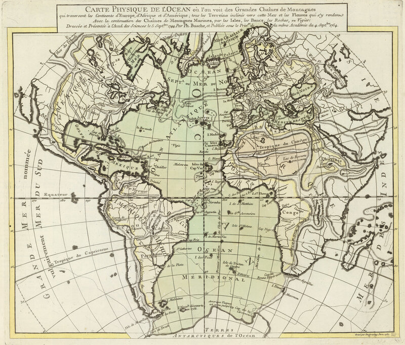 1744 Physical Map of the Ocean