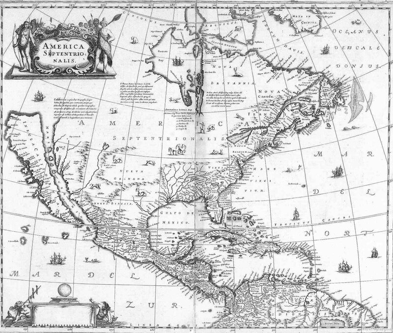 17th-century map of North America
