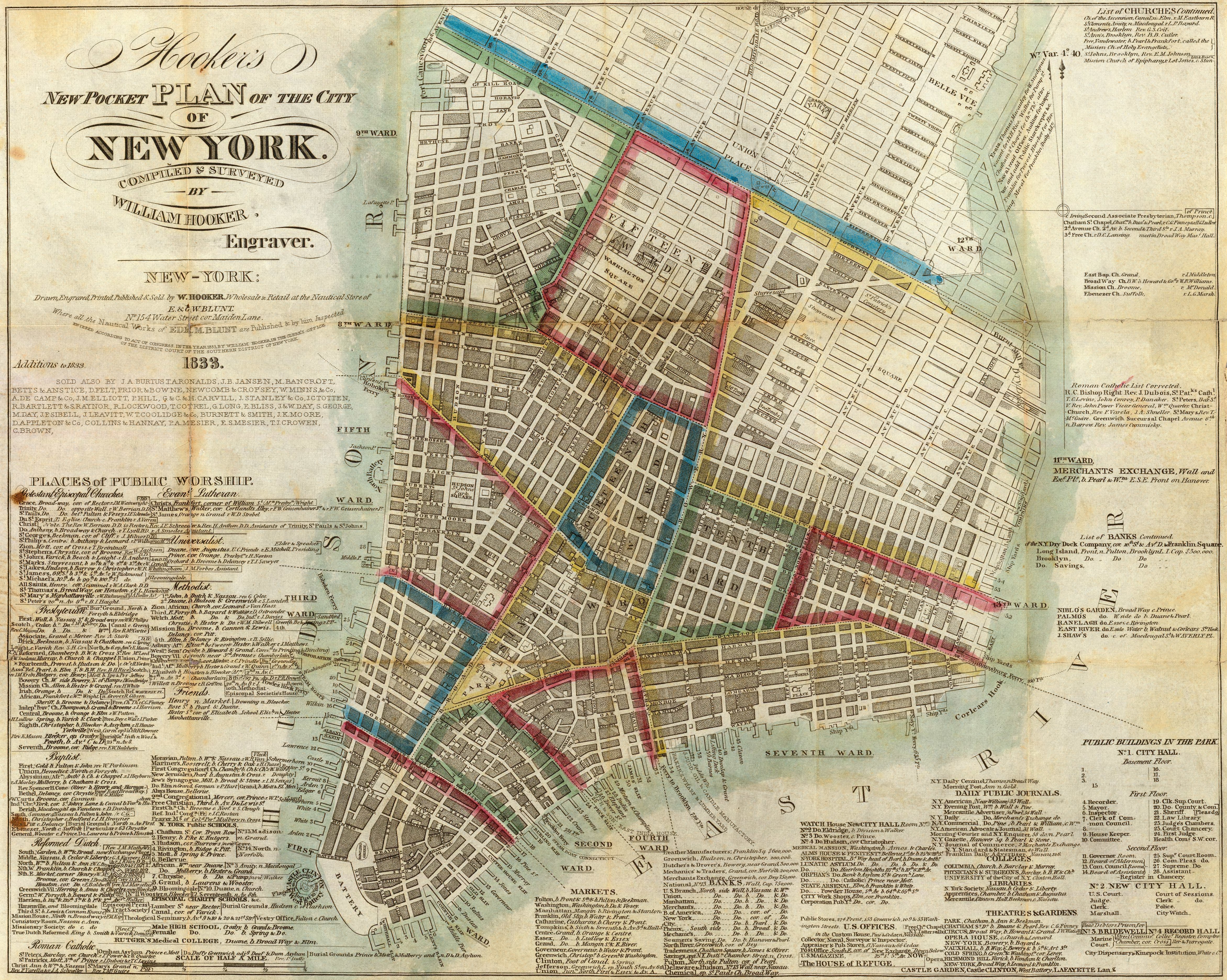 1839 New York City map