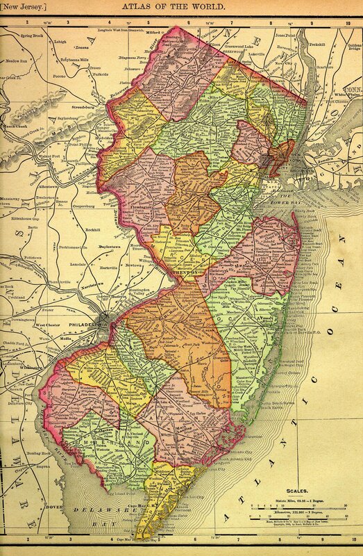1896 New Jersey map