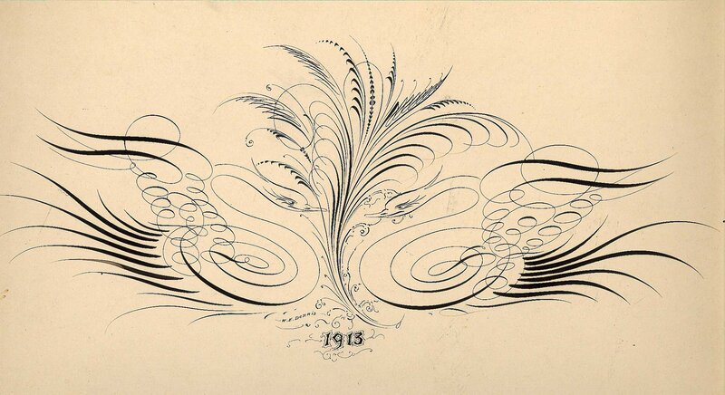 1913 calligraphic design