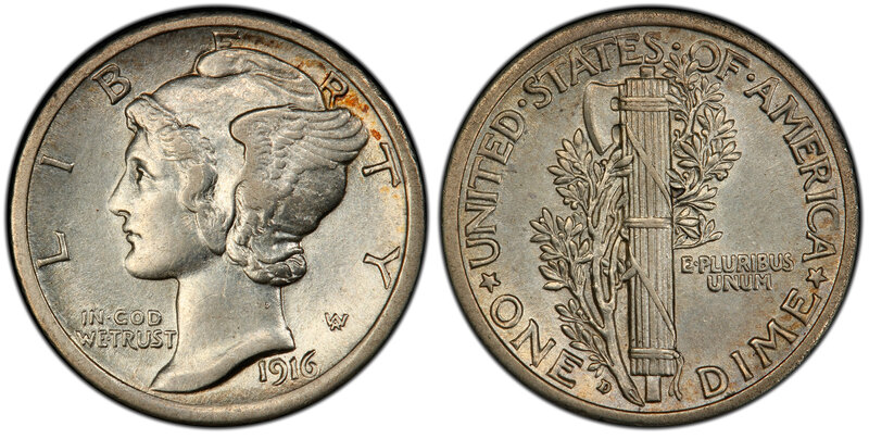 1916 Mercury dime