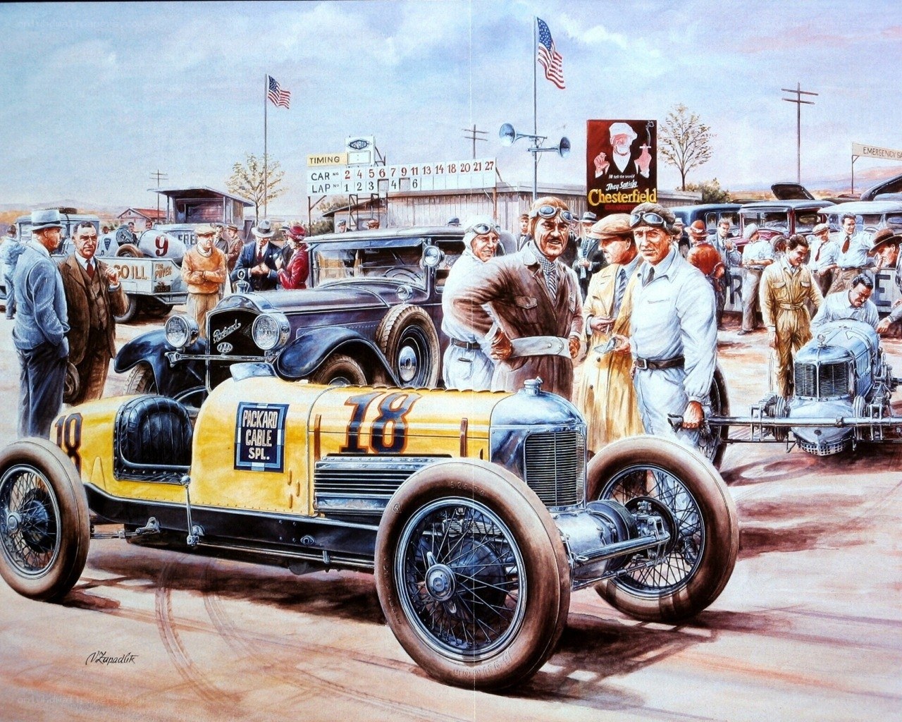 1930s race car scene