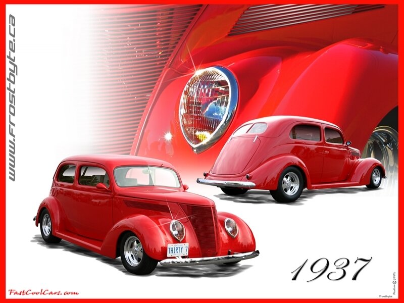 1937 red hot rod