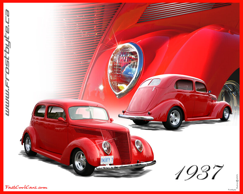 1937 red vintage car