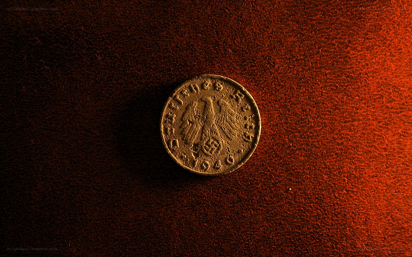 1946 German coin on textured surface