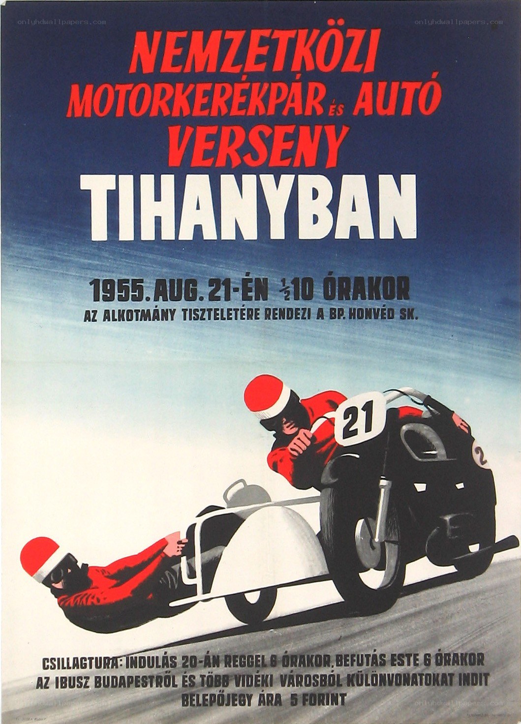1955 motorcycle race poster