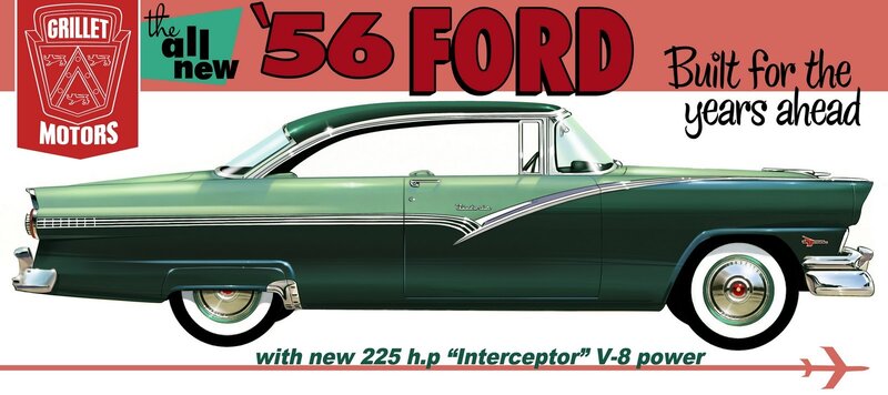 1956 Ford ad illustration