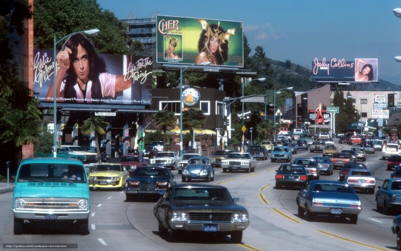 1970s Hollywood street scene