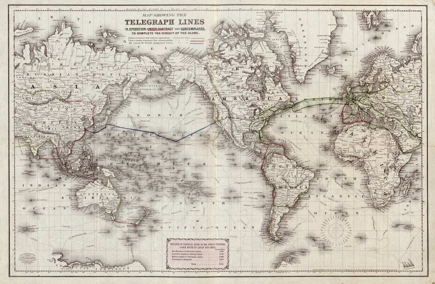 19th-century telegraph lines map