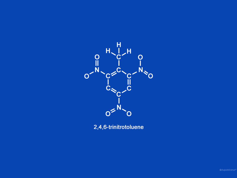 2,4,6-trinitrotoluene molecule