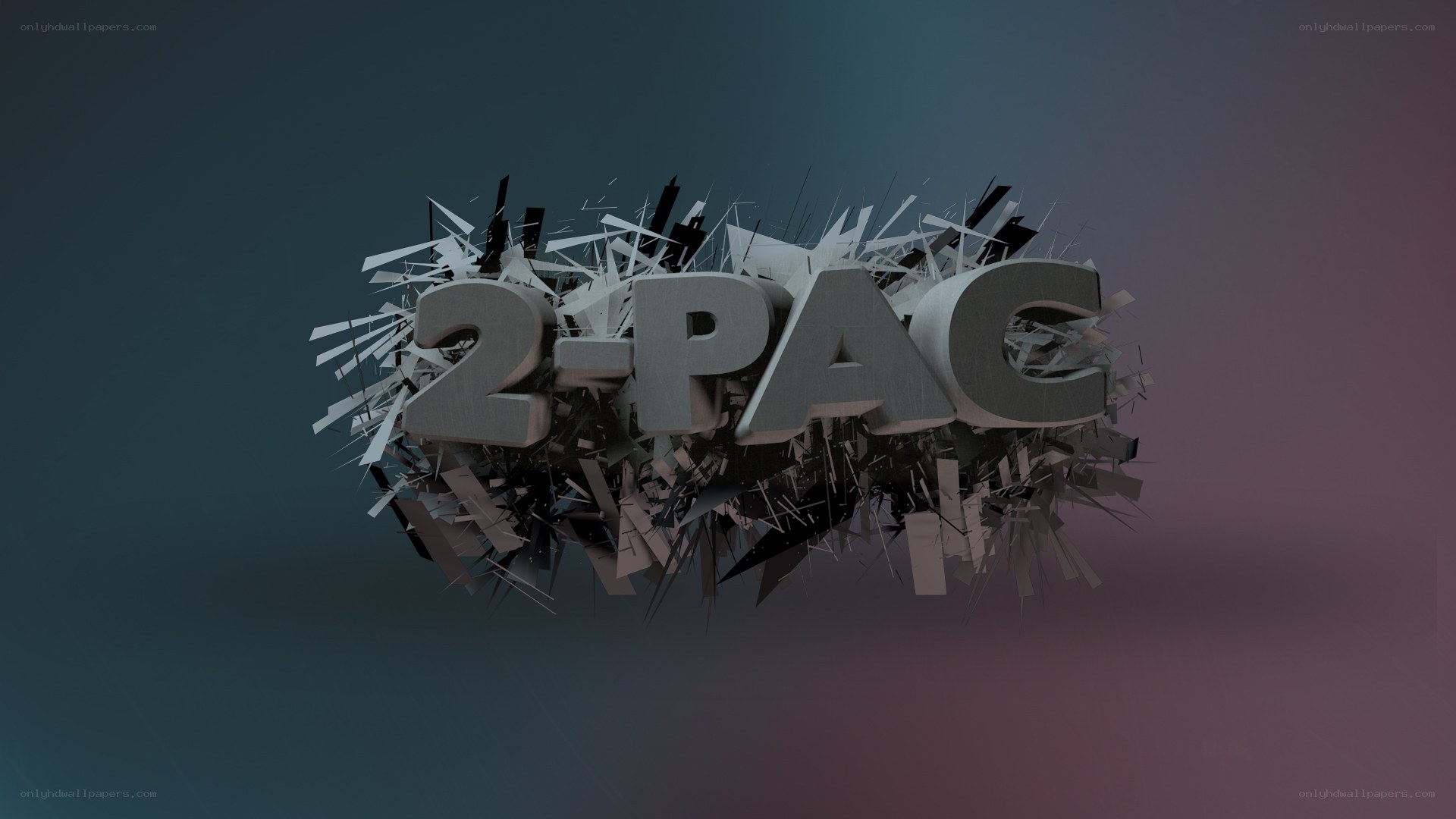 2-PAC 3D text design