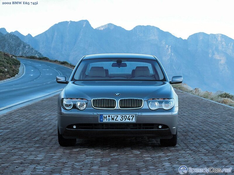 2002 BMW E65 745i on mountain road