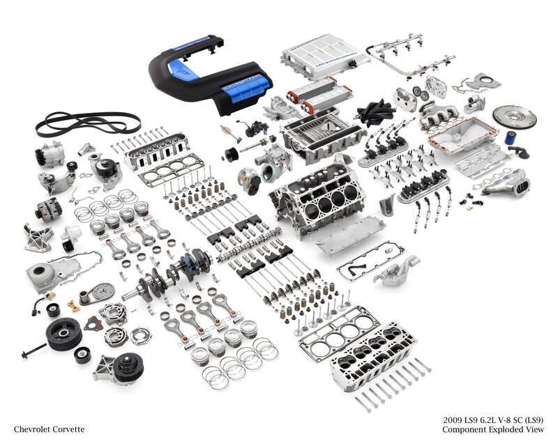 2009 LS9 V8 engine components