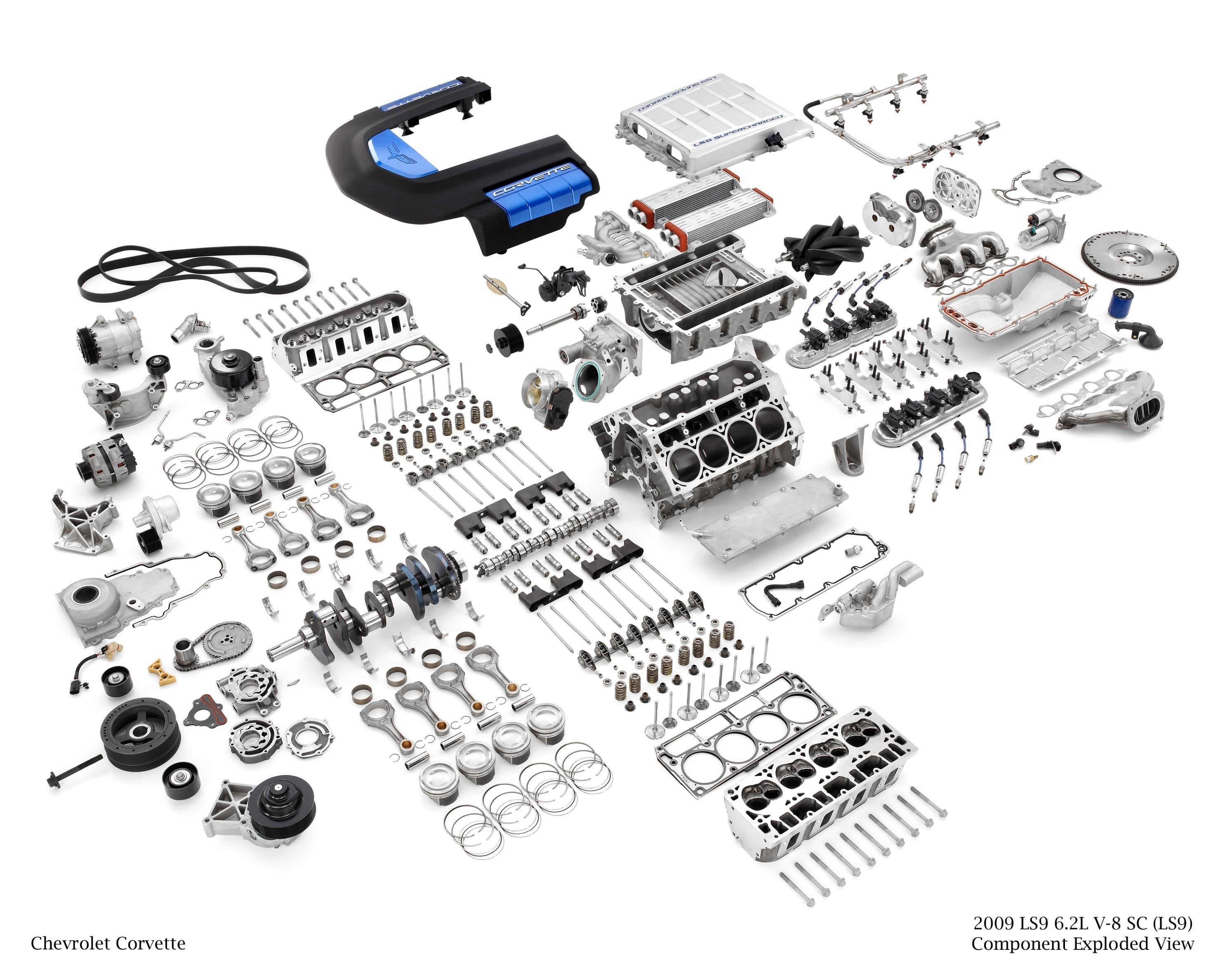 2009 LS9 V8 engine components