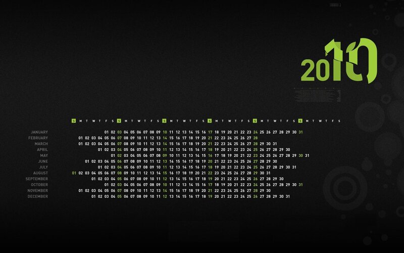 2010 calendar wallpaper
