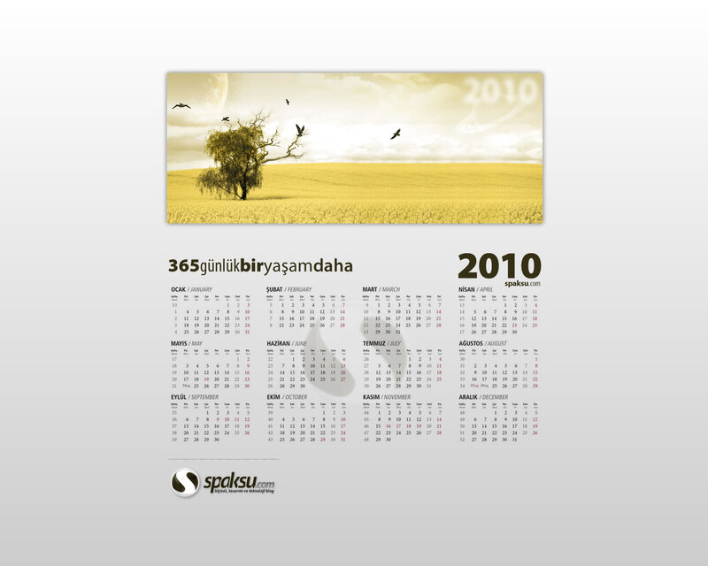 2010 calendar with nature photo