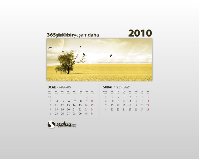 2010 calendar with nature scene