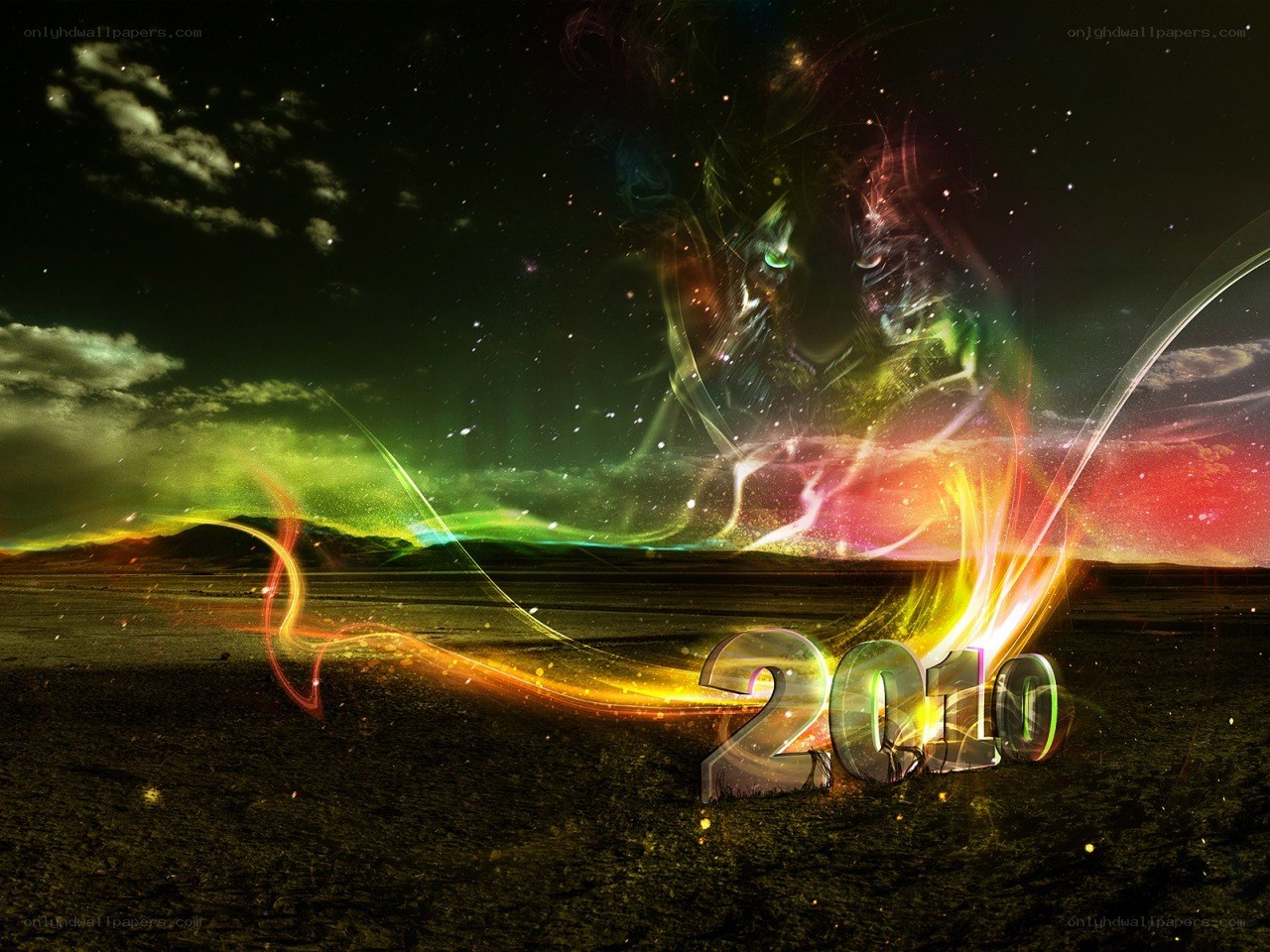 2010 New Year's cosmic scene