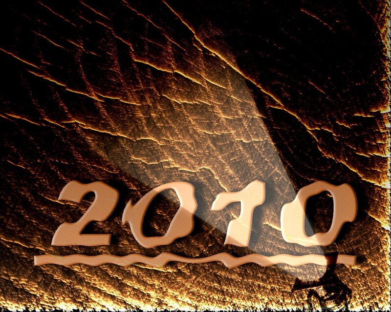2010 on textured background