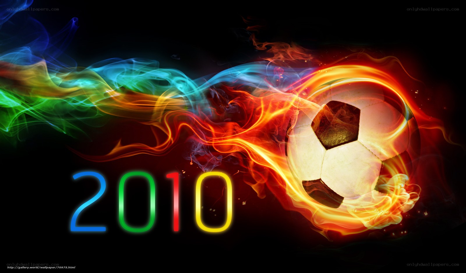 2010 soccer ball with flames