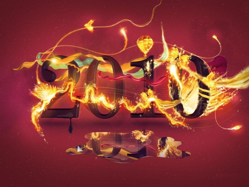 2010 Text with Flames