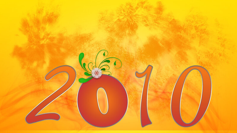 2010 Text with Flower — Yellow