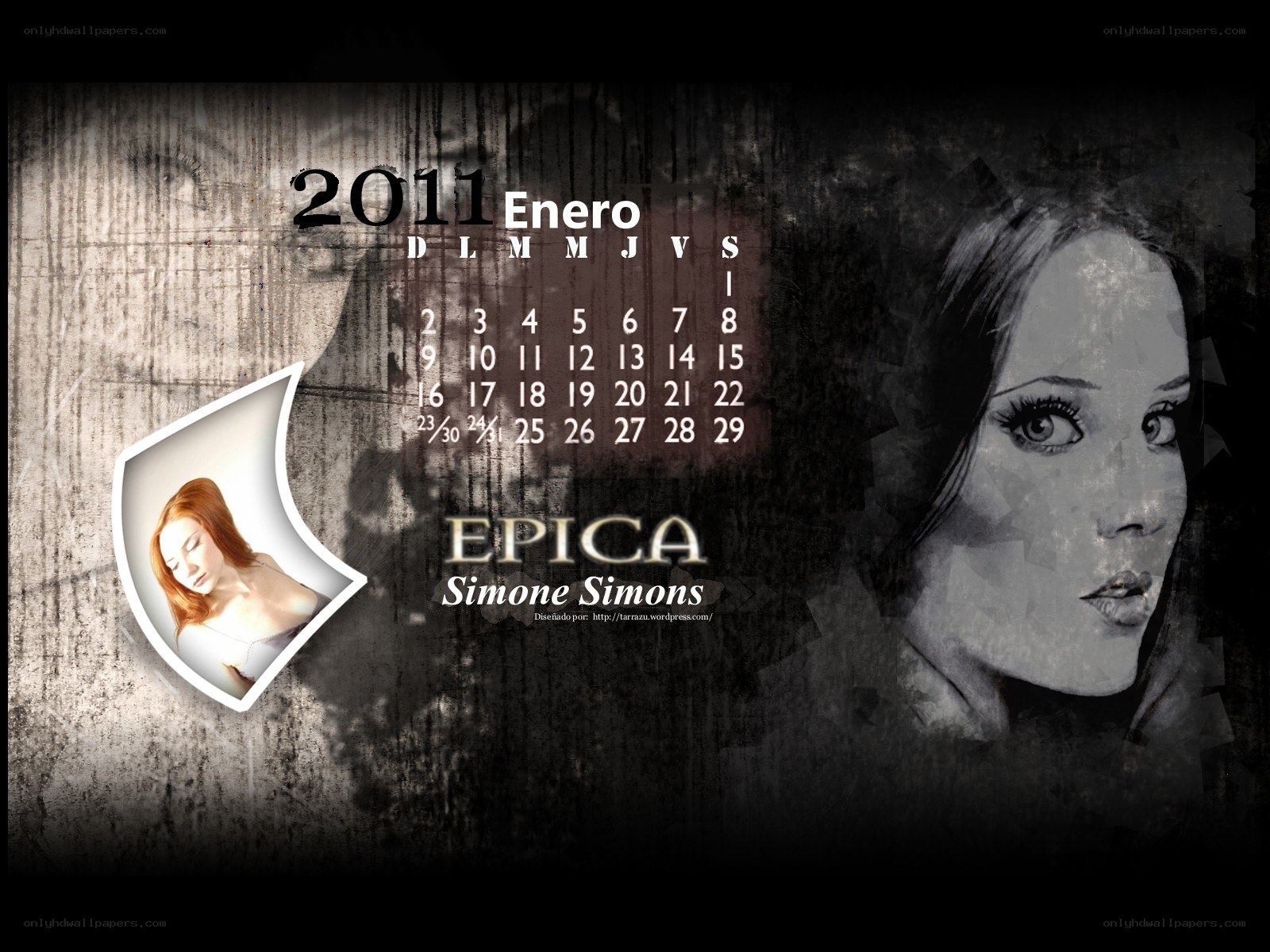 2011 calendar with woman