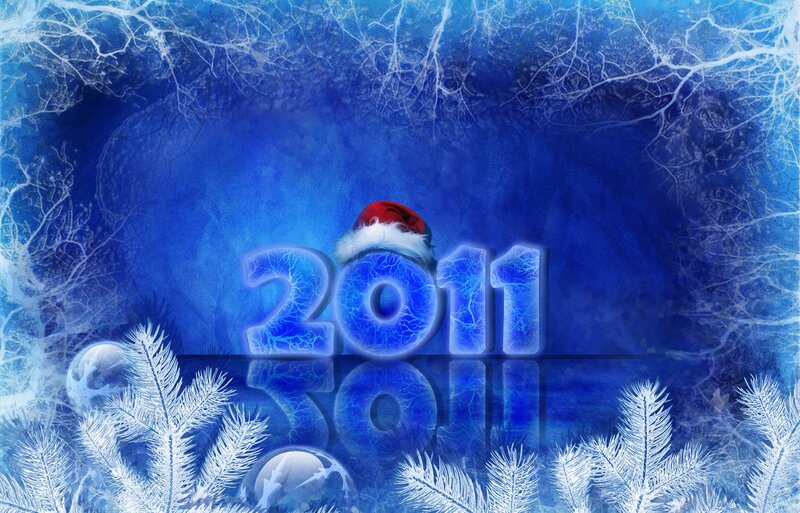 2011 Text with Santa Hat