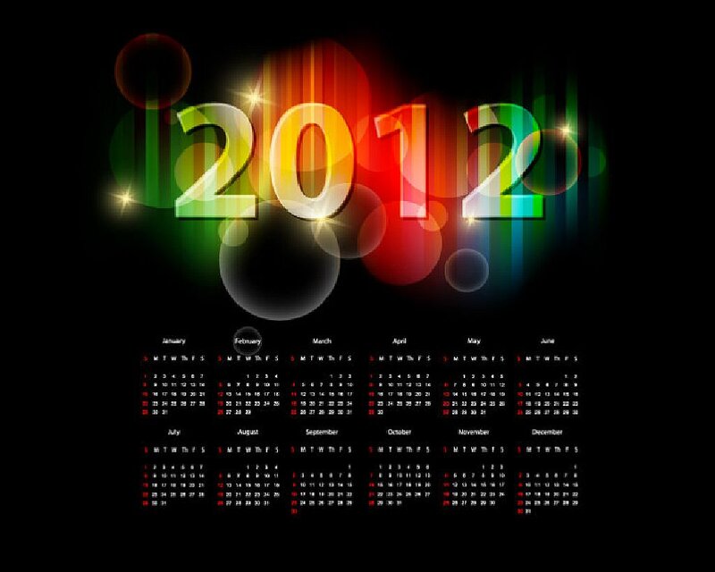 2012 Calendar — Black